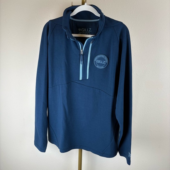 Gillz Men's Navy Zip-Up Performance Fishing Since 2008 Sweater - Picture 1 of 6